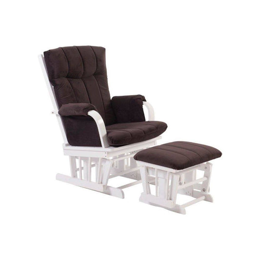 Home Glider And Ottoman, Brown/White