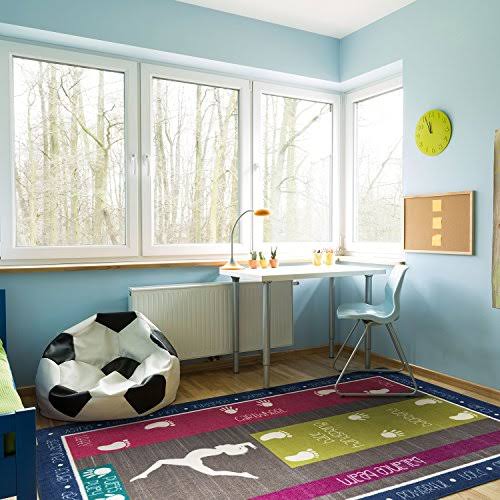 Home Aurora Gymnastics Fun 5' X 8' Multicolor Area Rug