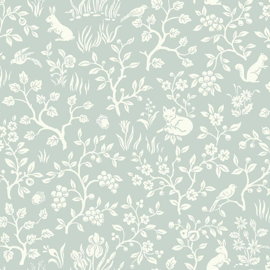 Home Fox & Hare Wallpaper - Green