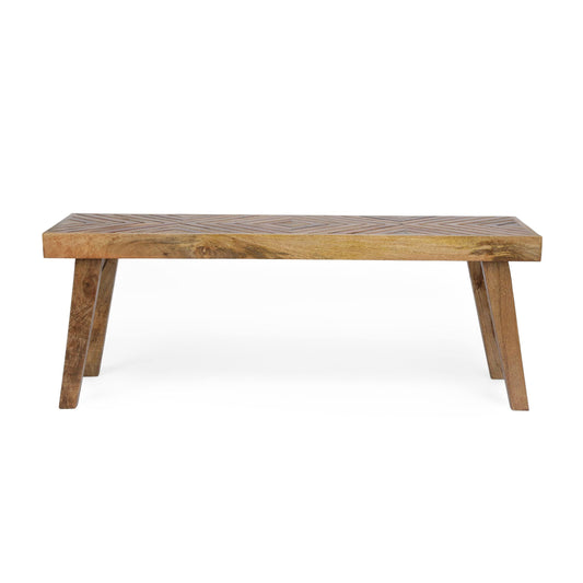 House Fircrest Handcrafted Boho Mango Wood Bench