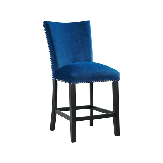 House Furnishings Celine Gray Velvet Counter Height Chair Set
