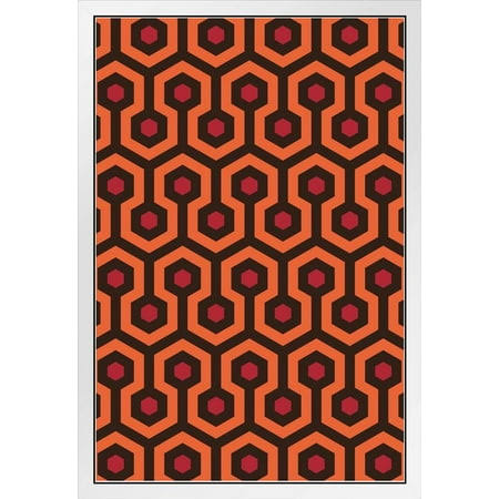 Hotel Retro Carpet Hexagon Pattern Art Print Poster 12x18