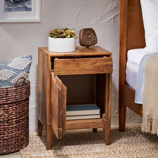 House Leina Acacia Wood Side Table, Natural