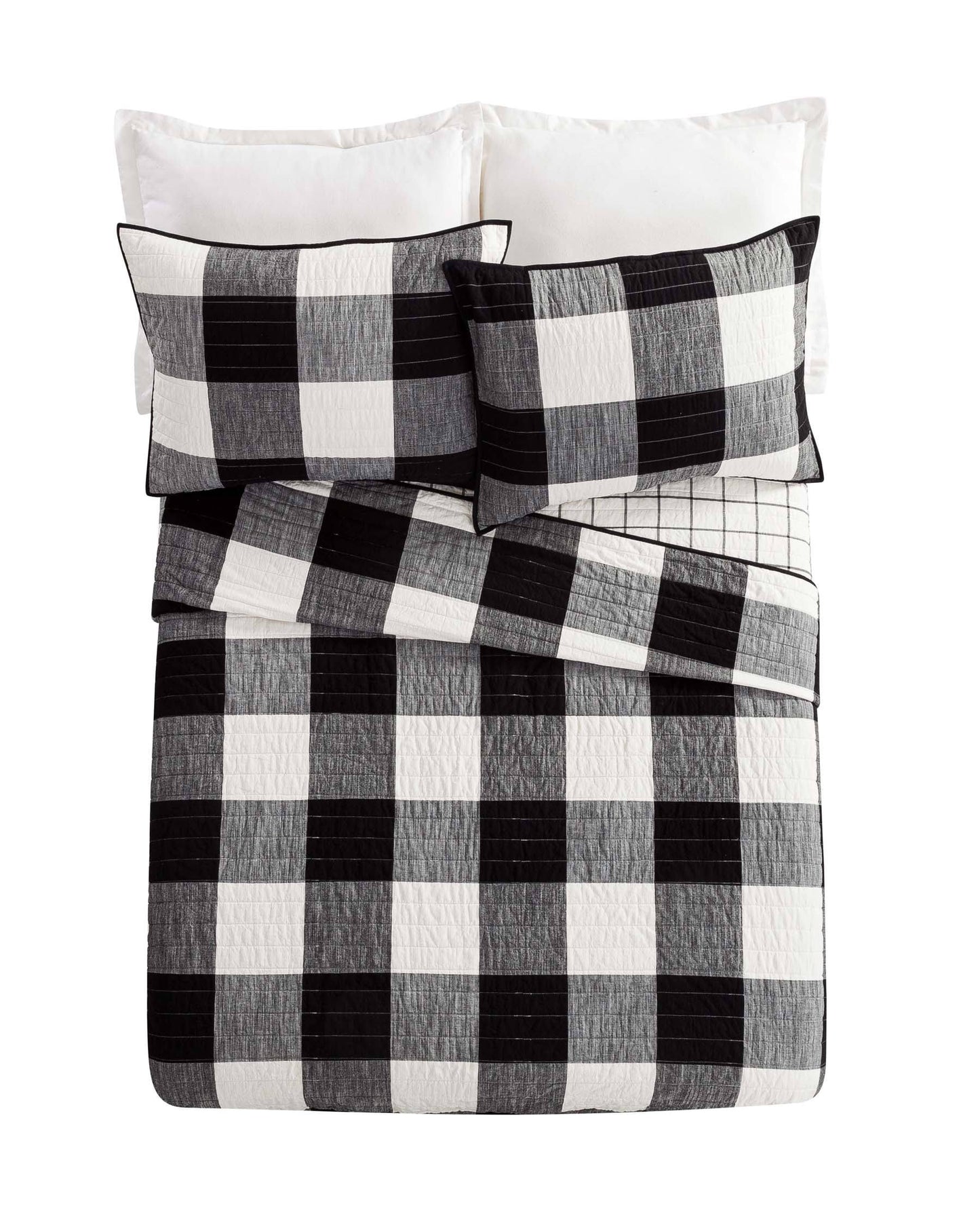 Homes & Gardens Black Buffalo Plaid Full/Queen Cotton Quilt