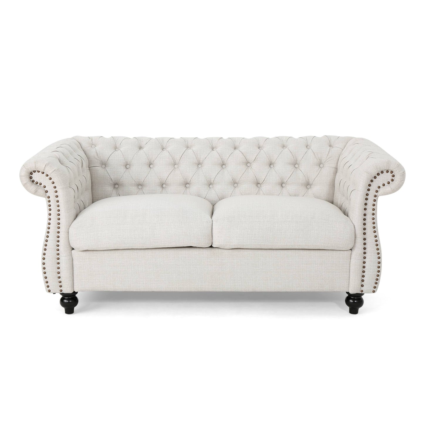 House Dior Fabric Tufted Loveseat, Blackberry
