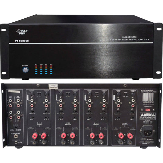 Home Pt8000ch 8-Channel 8000-Watt Stereo/Mono Amp Amplifier