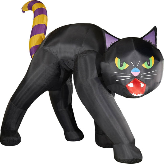 Hill Farm 20 Ft. Black Cat Halloween Inflatable With Lights