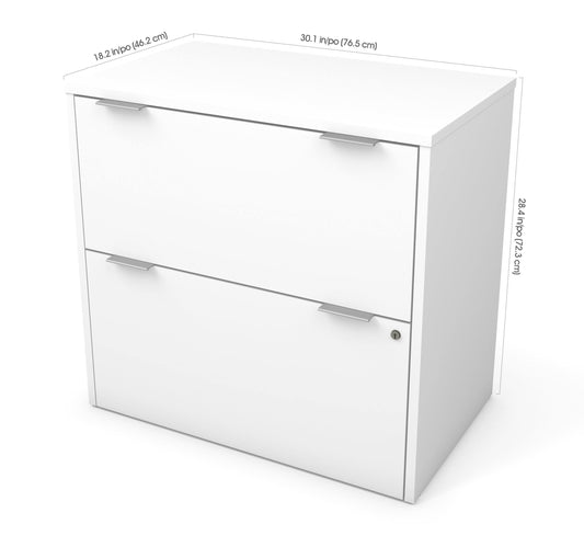 I3 Plus 2-Drawer Lateral File Cabinet, White