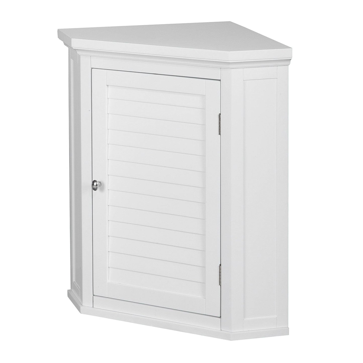 Home Fashions Glancy Wooden Corner Wall Cabinet, White
