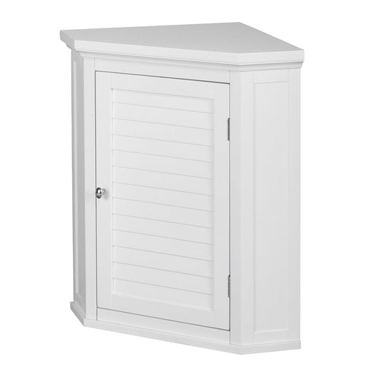 Home Fashions Glancy Wooden Corner Wall Cabinet, White