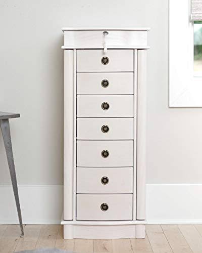 Home North Jewelry Armoire, White