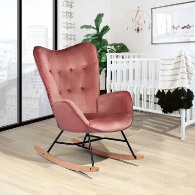 Home Channel Rocking Chair Fabric: Pink