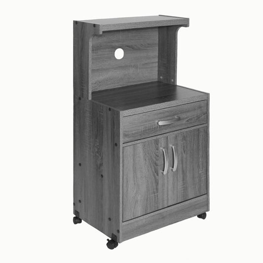 Home Products Shelby Kitchen Wooden Microwave Cart In Gray