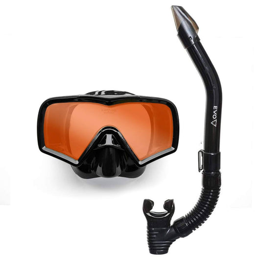 Hi Definition Mask And Snorkel Combo - Single Lens - Snorkel Mask Adult - Scuba Mask And Snorkel Set Adult - Scuba Diving Mask With Valve - Dive