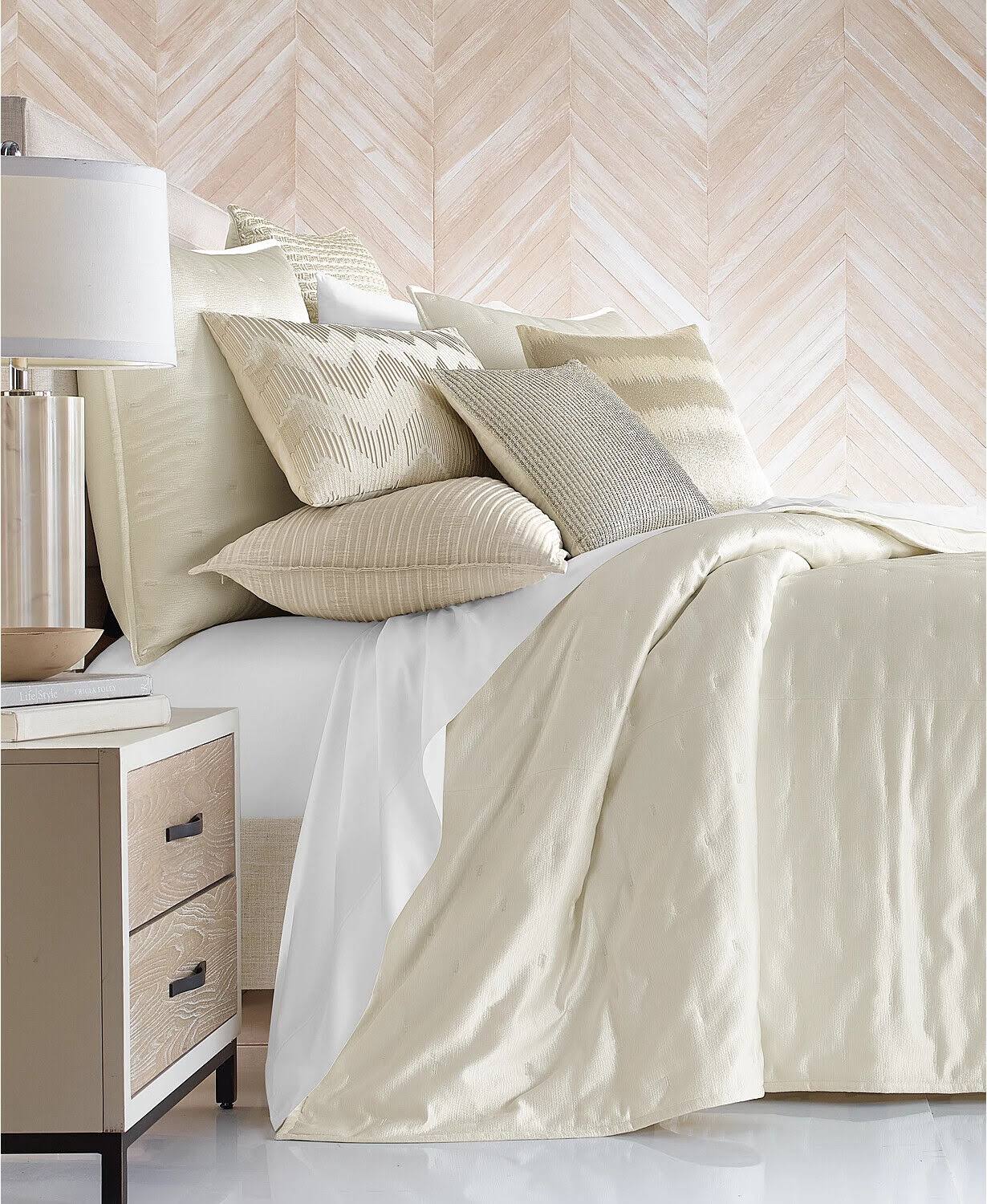 Ikat Stripe Duvet Cover, Full/Queen, Created For Macy's - Cream