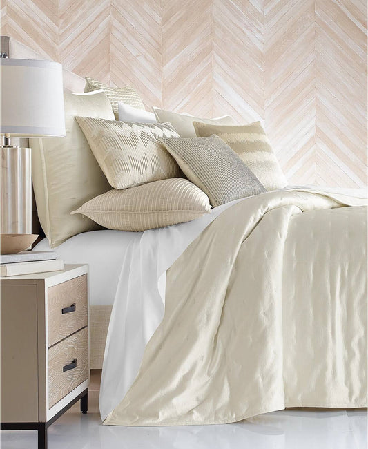 Ikat Stripe Duvet Cover, Full/Queen, Created For Macy's - Cream