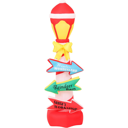Hill Farm 7 Ft. Pre-Lit Inflatable Lamp Post Direction Sign