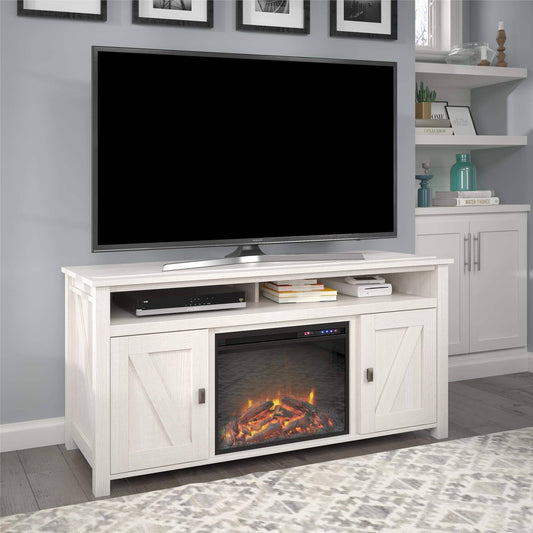 Home Farmington Ivory Oak 60" Electric Fireplace Tv Console