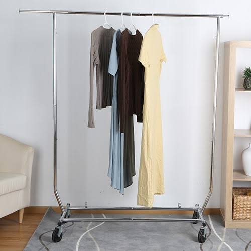 Homes & Gardens Folding Adjustable Garment Rack, Chrome