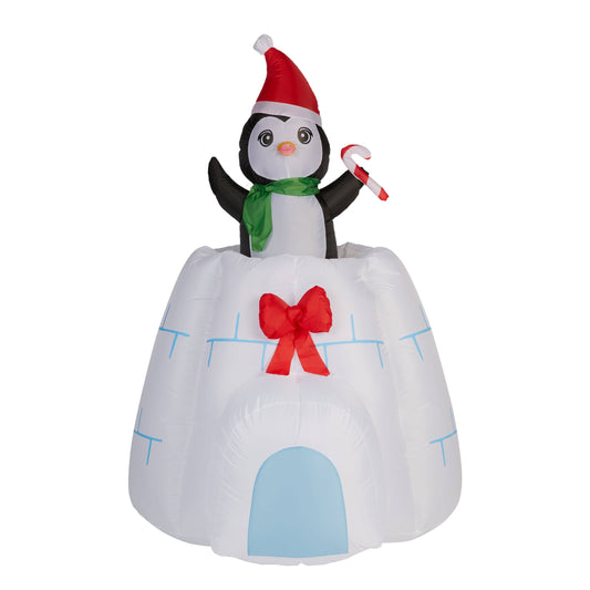 Home Inflatable 5' Pop-Up Penguin In Igloo