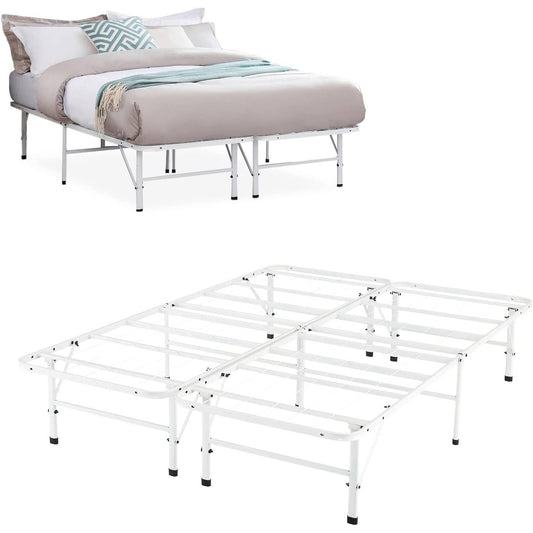 Home Idealbase 14" Platform Metal Bed Frame - Mattress Foundation ? Box Spring Replacement;White;Full