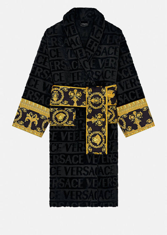 Home Customizable I Baroque Bathrobe, Black, M