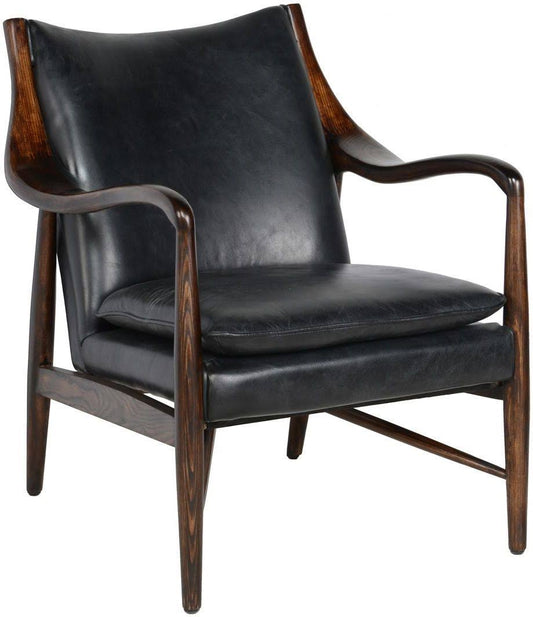 Home Kareem Leather Club Chair Black