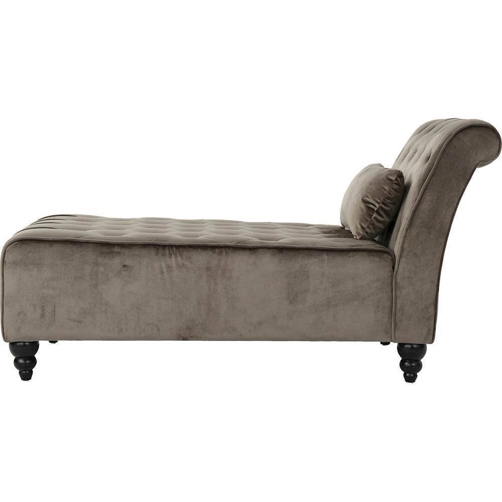 House Gray New Velvet Tufted Chaise Lounge