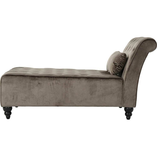 House Gray New Velvet Tufted Chaise Lounge