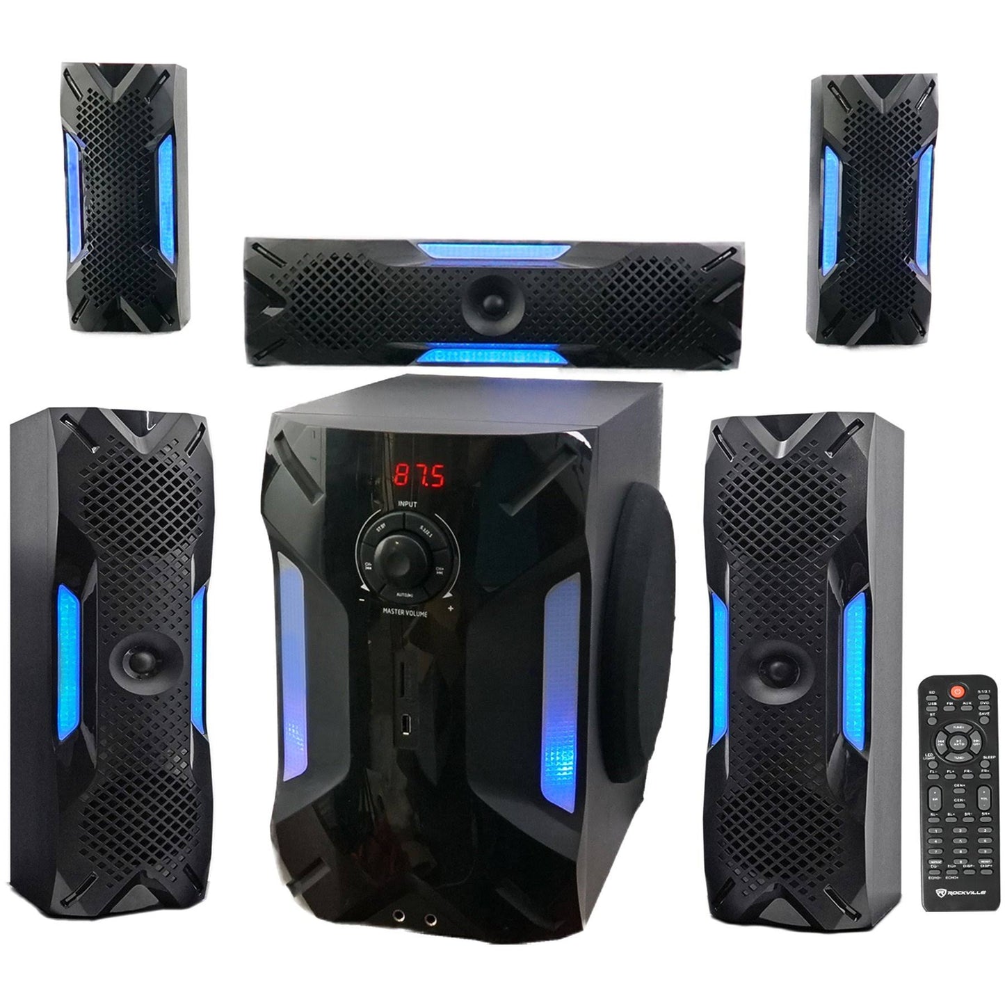 Hts56 1000w 5.1 Channel Home Theater System/Bluetooth/Usb+8 Subwoofer