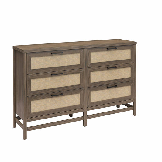 Home Lennon 6-Drawer Dresser Medium Brown