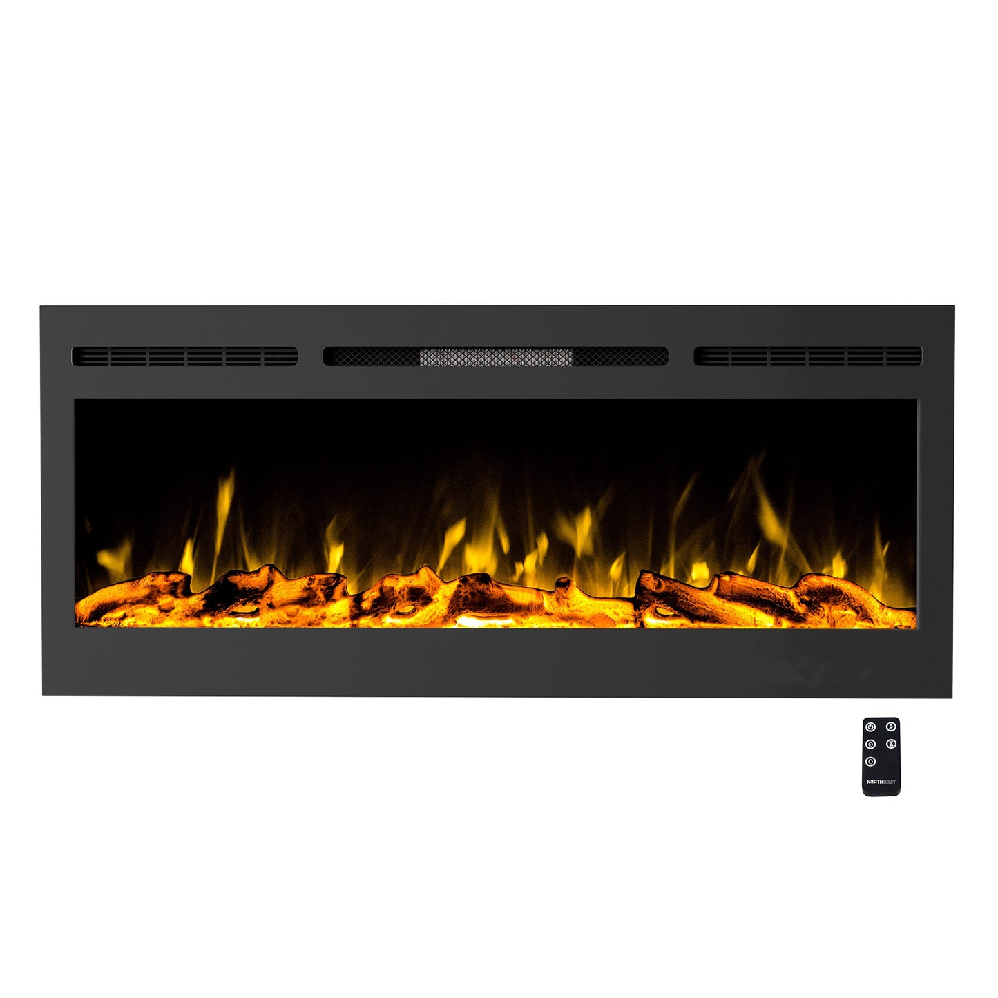 Home 50-In W Black Fan-Forced Electric Fireplace