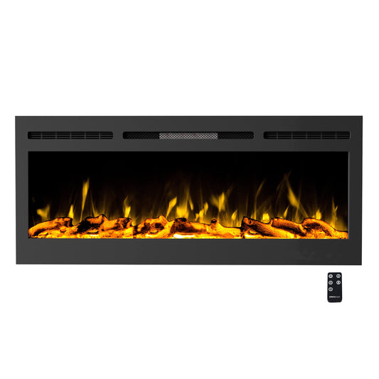 Home 50-In W Black Fan-Forced Electric Fireplace