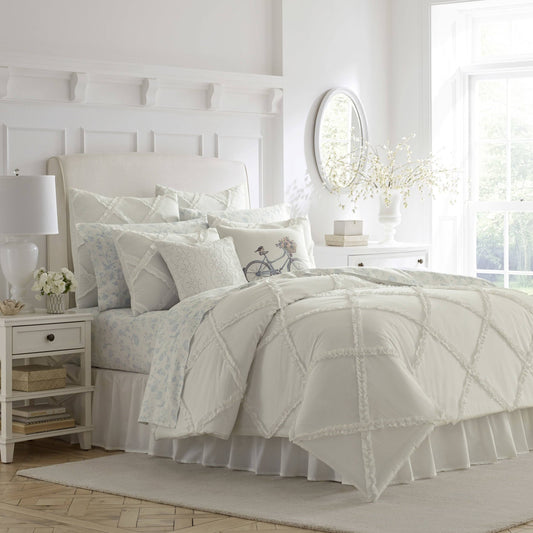 Home White Adelina Duvet Cover Set King