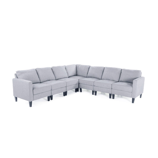 House 7-Pc Zahra Sectional Couch In Dark Blue