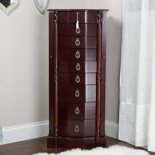 Honey Robyn Wooden Jewelry Armoire, Cherry