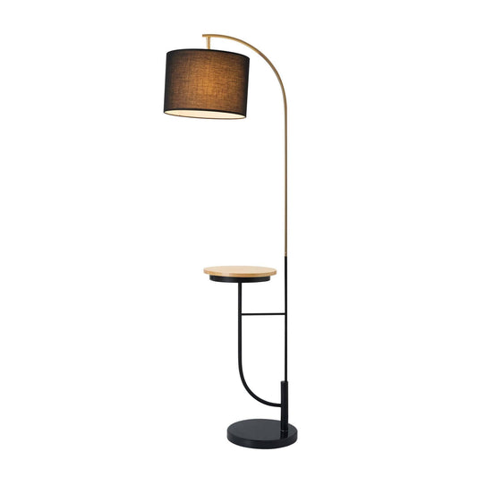 Home Danna 65" Arc Floor Lamp With Table And Usb Port White