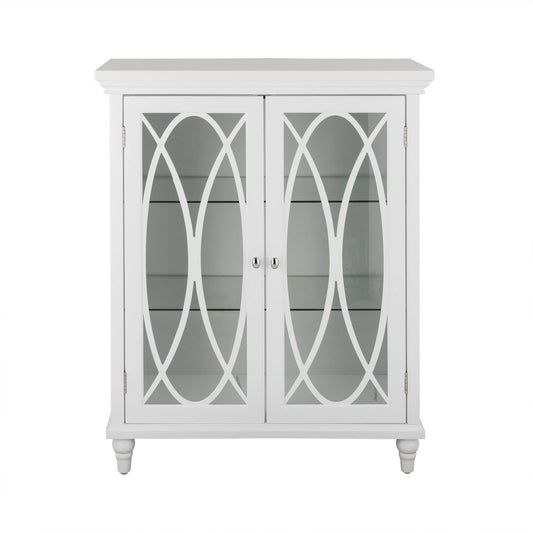 Home Florence Double Door Floor Cabinet, White