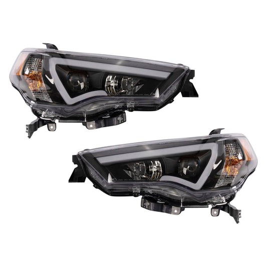 Hla90342 Black Led Drl Bar Projector Headlights