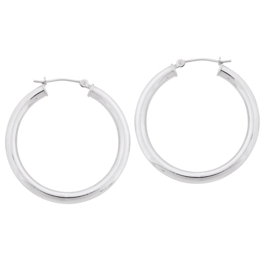 Hoop Earrings In 14k White Gold