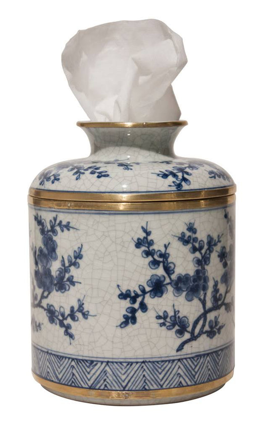 Home Blue And White Blossom Tissue Box