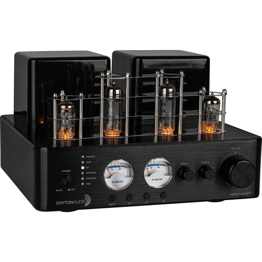 Hta100bt Hybrid Stereo Tube Amplifier With Bluetooth Usb Aux Phono In Sub Out 100w