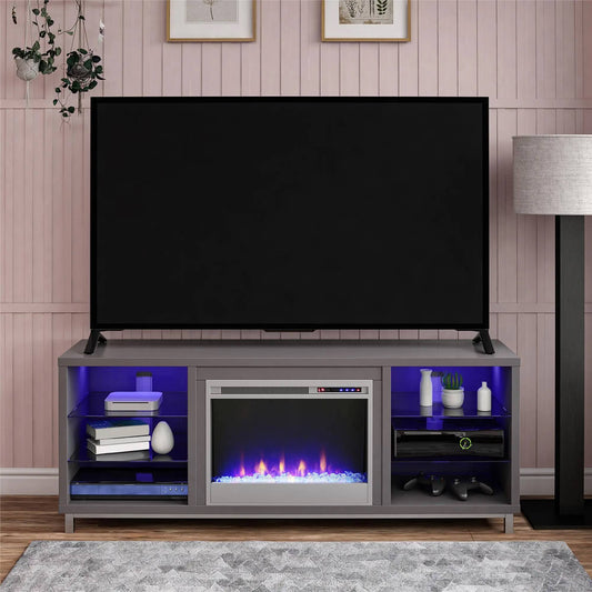 Home Lumina Fireplace Tv Stand For Tvs Up To 70 Inch, Graphite Gray