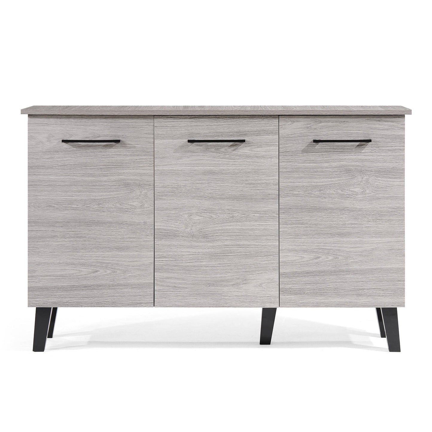 House Taven Mid Century Modern Fiberboard Cabinet, Grey Oak