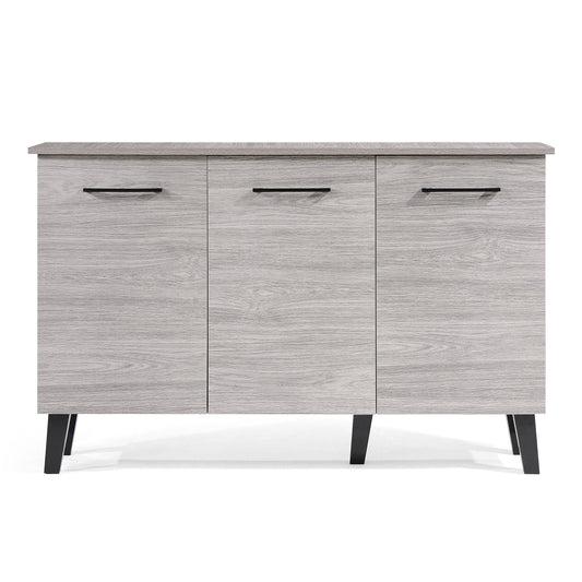 House Taven Mid Century Modern Fiberboard Cabinet, Grey Oak
