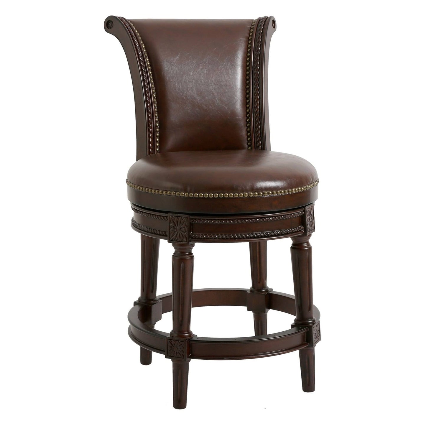 Home Goods Home Chapman Bar Height Swivel Barstool - Brown