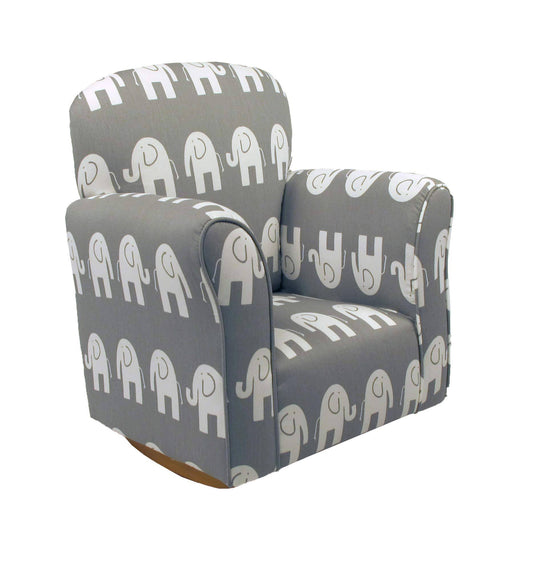 Home Furniture Toddler Rocker In Elephant Grey Cotton