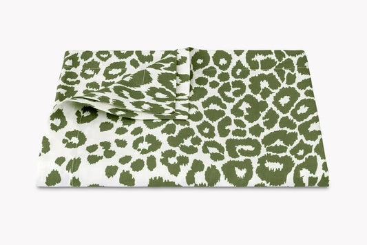 Iconic Leopard Round Tablecloth, 70" - Green