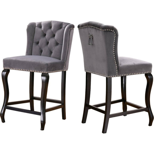 Hill 27.5" Bar Stool Rosdorf Park Upholstery Color: Gray