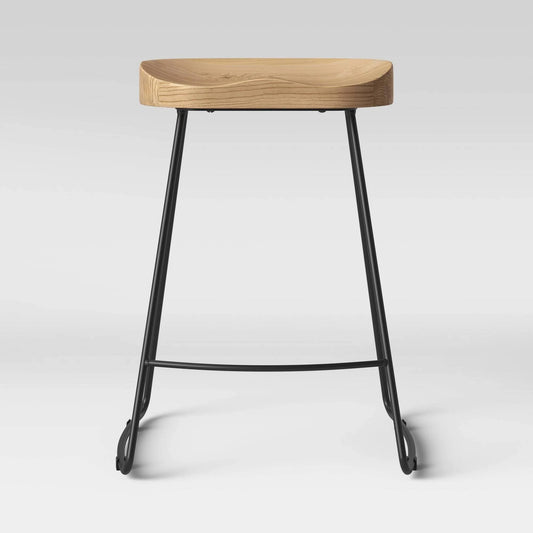 Hull Counter Height Barstool With Black Base Naturald